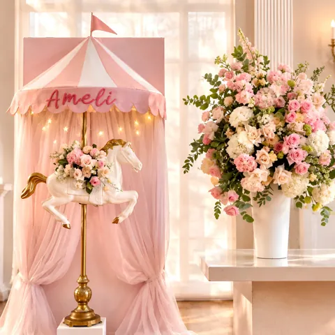 Baby A. 🌸 #babyshower #carrousel🎠 #eventdecoration #horselove
